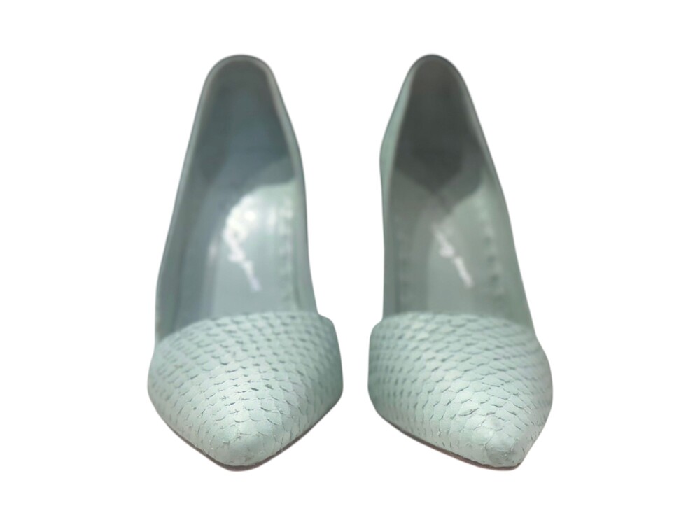 Alice + Olivia High Heel Pumps Size 40 Light Blue Leather - Size 40 (US 9)